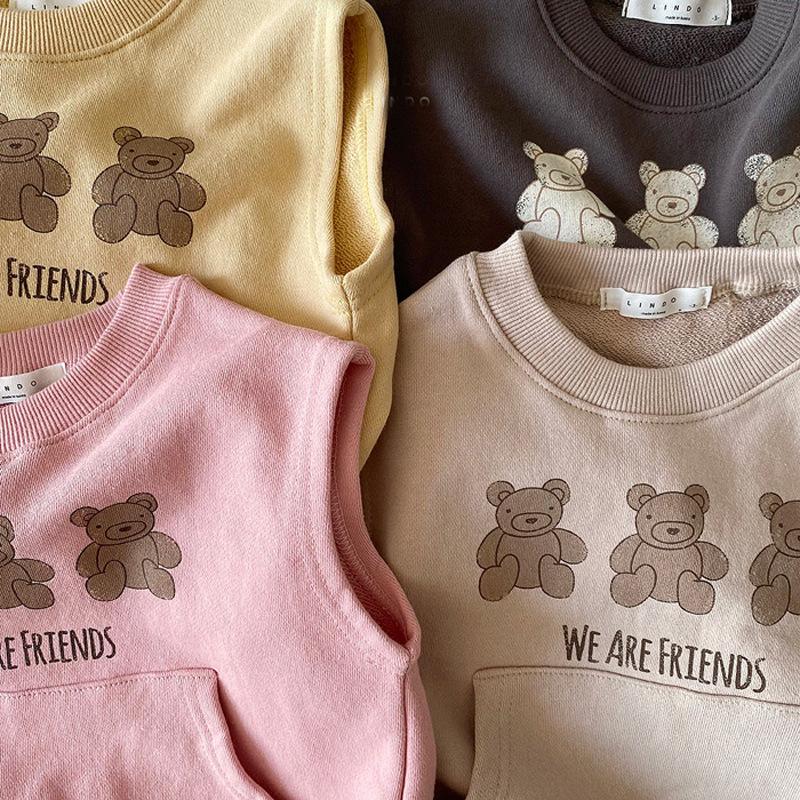 2021 Thu Mới Bộ Quần Áo Bé Trai Bé Set Bộ Tay Dài Sọc Áo + Hoạt Hình In Áo + Quần Short 3 chiếc Toddker Bé Gái Phù Hợp Với