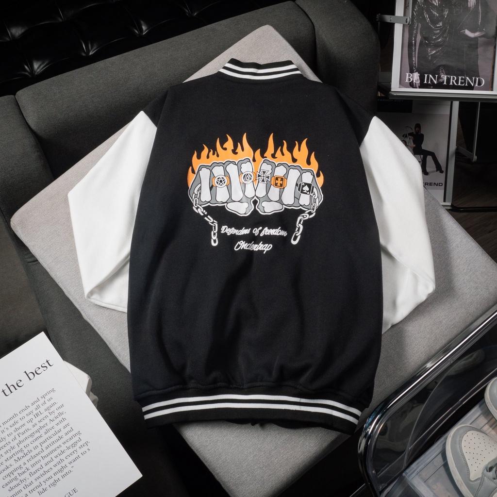 Áo Varsity Jacket UNDERTRAP GANGS ullzang - Áo Khoác Bomber phối bo Siêu Hot - OCEAN.CLO