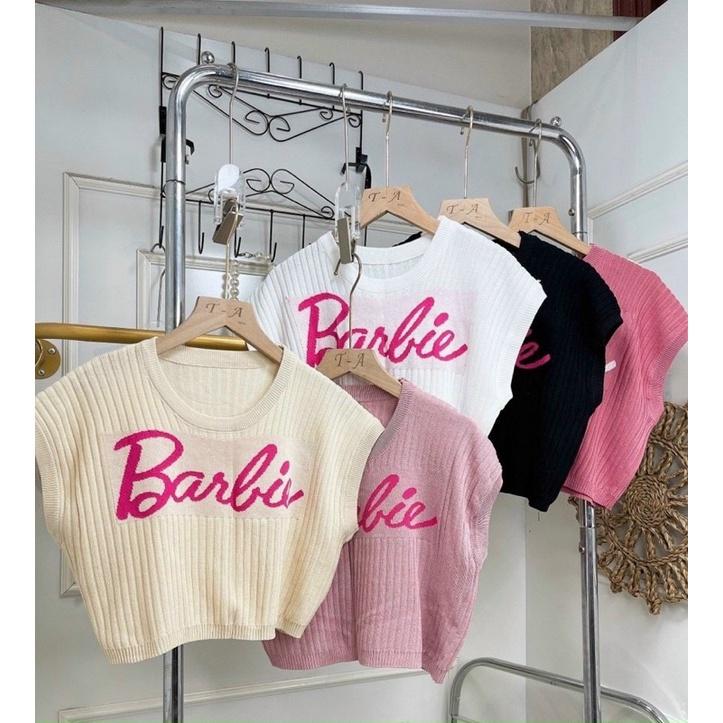 Áo len Montoghi dệt kim Quảng Châu Barbie TAY HẾN dáng ngắn siêu dễ thương