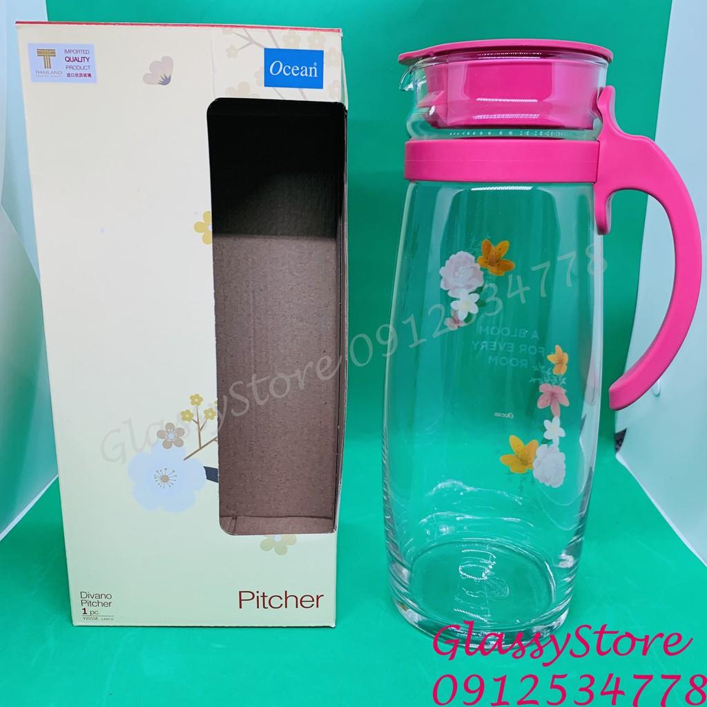 Bình nước thủy tinh quai nhựa Ocean Patio – V18344 – 1.3L / Divano – V20558 - 1.6L