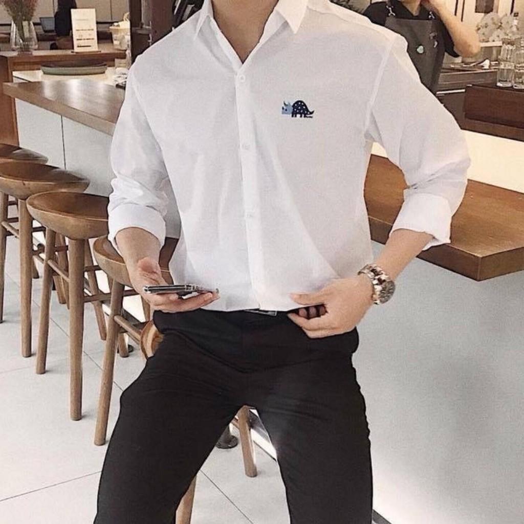 Áo Sơ Mi Nam Dài Tay In Hình Khủng Long DH01 Thời Trang TOP FASHION SHOP