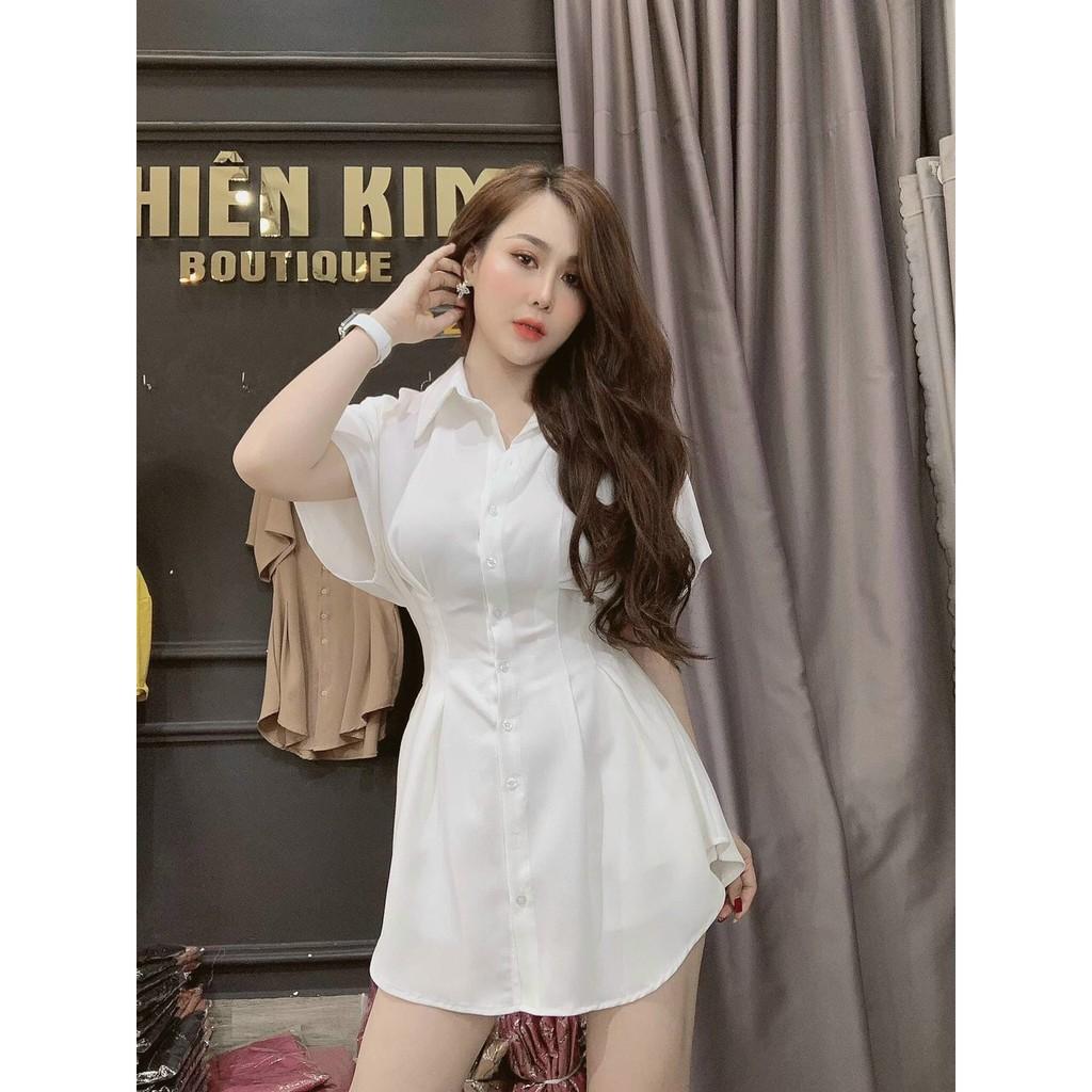 Set đầm sơ mi và quần phong cách nữ tính Việt Hoàng Shop 75