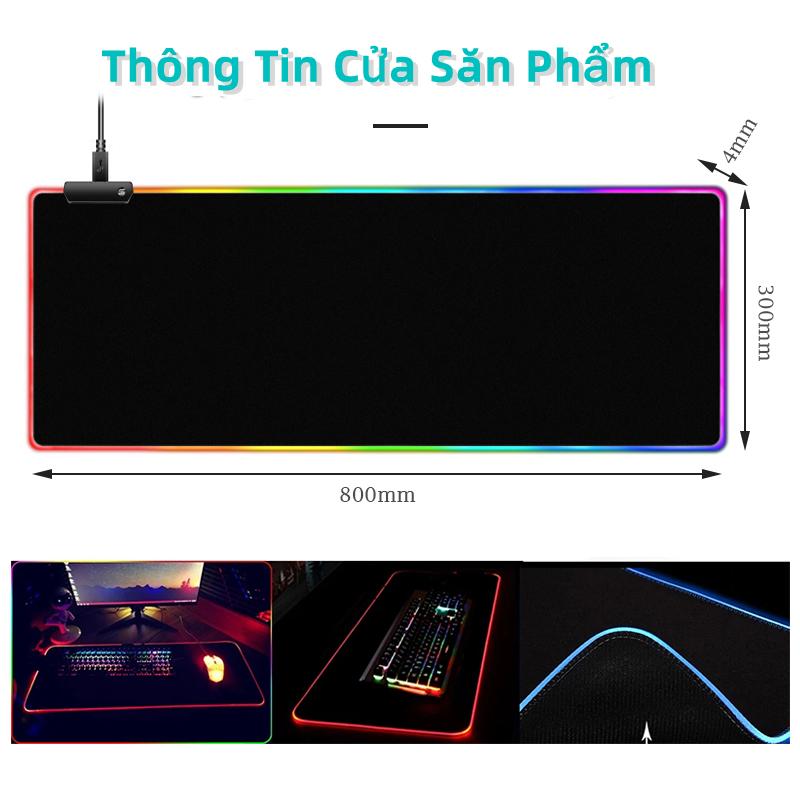 Lót Chuột LED RGB, Pad Chuột 800x300mm Cỡ Lớn Siêu Dày Chống Nước