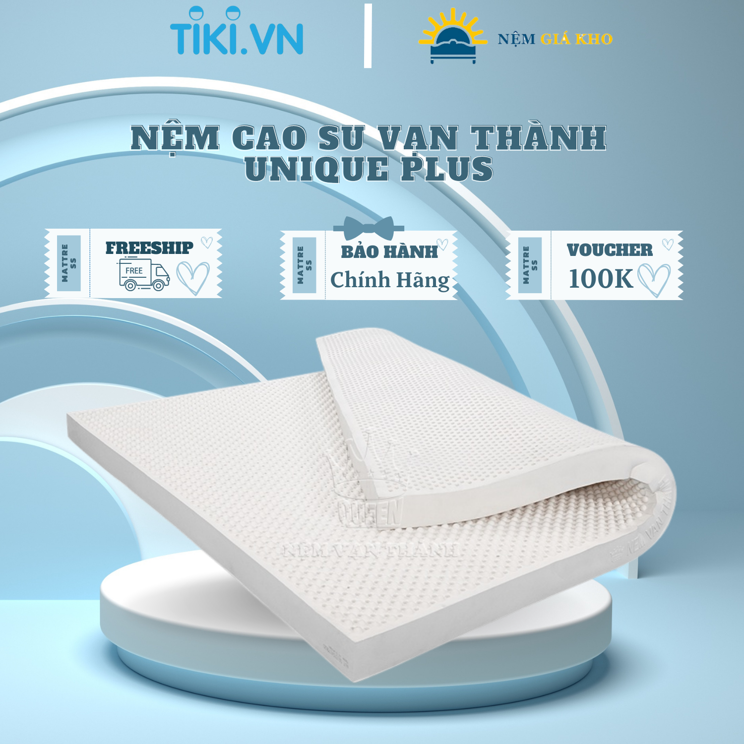 Nệm Cao Su Thiên Nhiên Vạn Thành Unique Plus