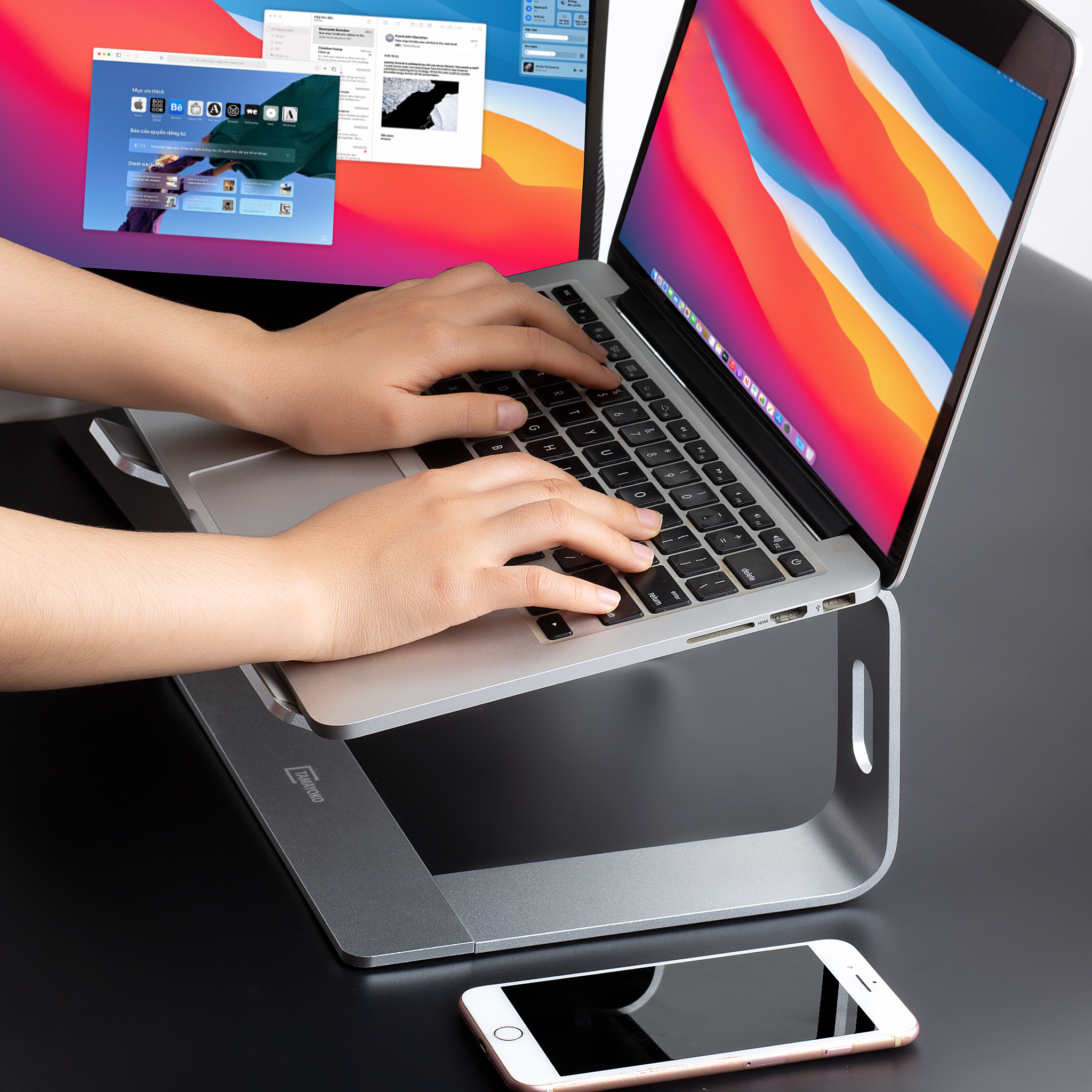 Giá Đỡ Máy Tính Laptop Macbook Besti BTY01 Hợp Kim Nhôm Cao Cấp Giúp Tản Nhiệt Có Thể Tháo Rời - Hàng Chính Hãng 