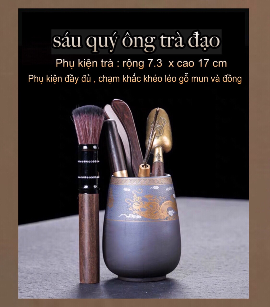 Bộ Ấm Chén Pha Trà Cối Xay Tự Động Rồng Phượng Gốm Sứ ,Cát Tím Độc Đáo ,18,17, 8 ,6 Chi Tiết