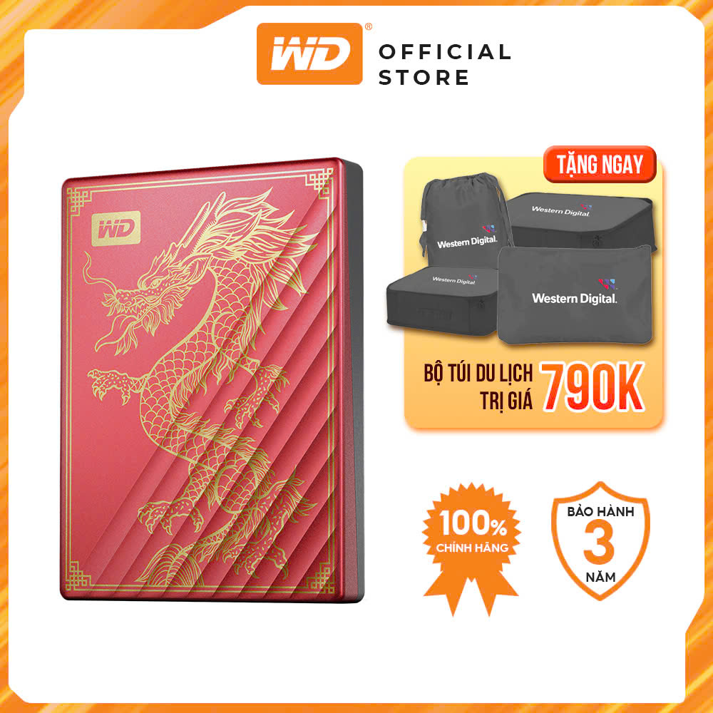 Ổ cứng di động 2TB WD My Passport Ultra Limited Edition Dragon USB 3.2 Type-C Hàng chính hãng