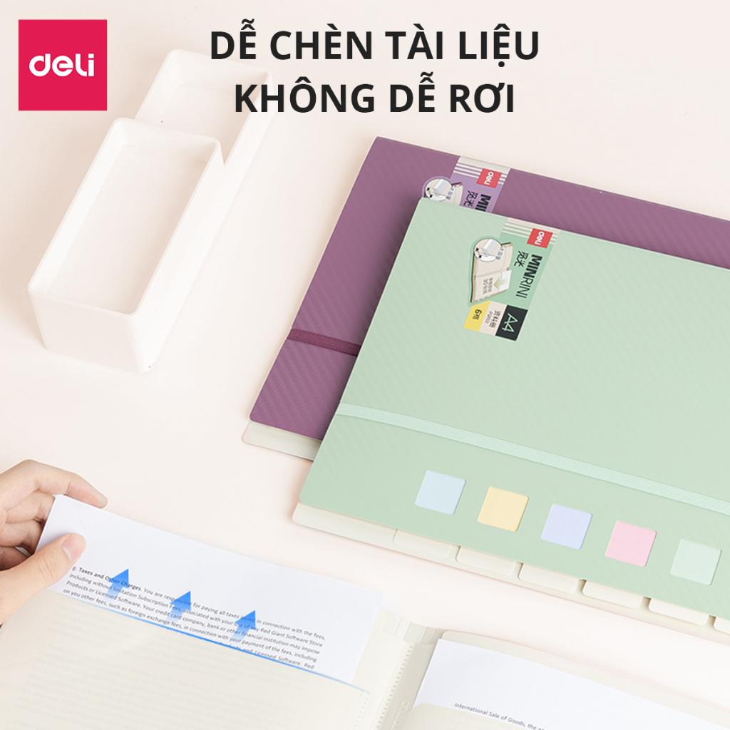 Túi Đựng Tài Liệu 6 Ngăn A4 Có Quai Chắc Chắn Deli - Phù Hợp Lưu Trữ Giấy Tờ Chứng Từ Tài Liệu Dụng Cụ Văn Phòng Học Sinh Túi Đựng Bài Kiểm Tra Chuyên Dụng - PQ602