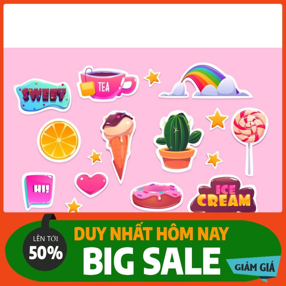 Combo 10 sheet sticker dán đồ chơi cực xinh xắn, phù hợp cho sổ tay, laptop, mũ bảo hiểm và vali.
