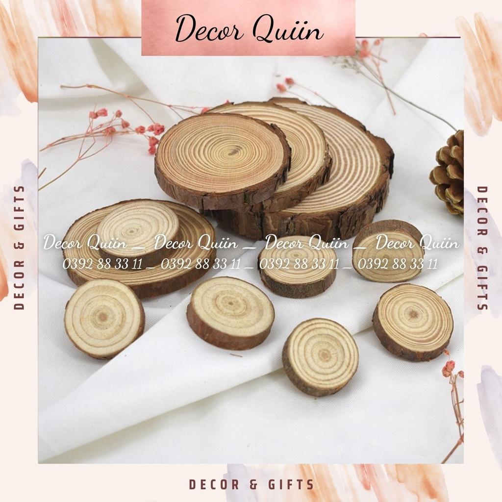 Lót cốc gỗ vintage ️ decor lót ly vân gỗ mộc trang trí
