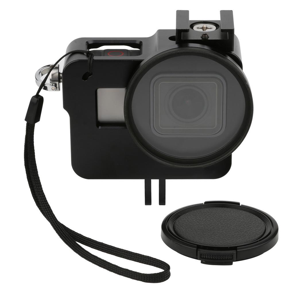 Aluminium Rig Housing Case Frame with 52mm UV Filter for Hero 5 Black
