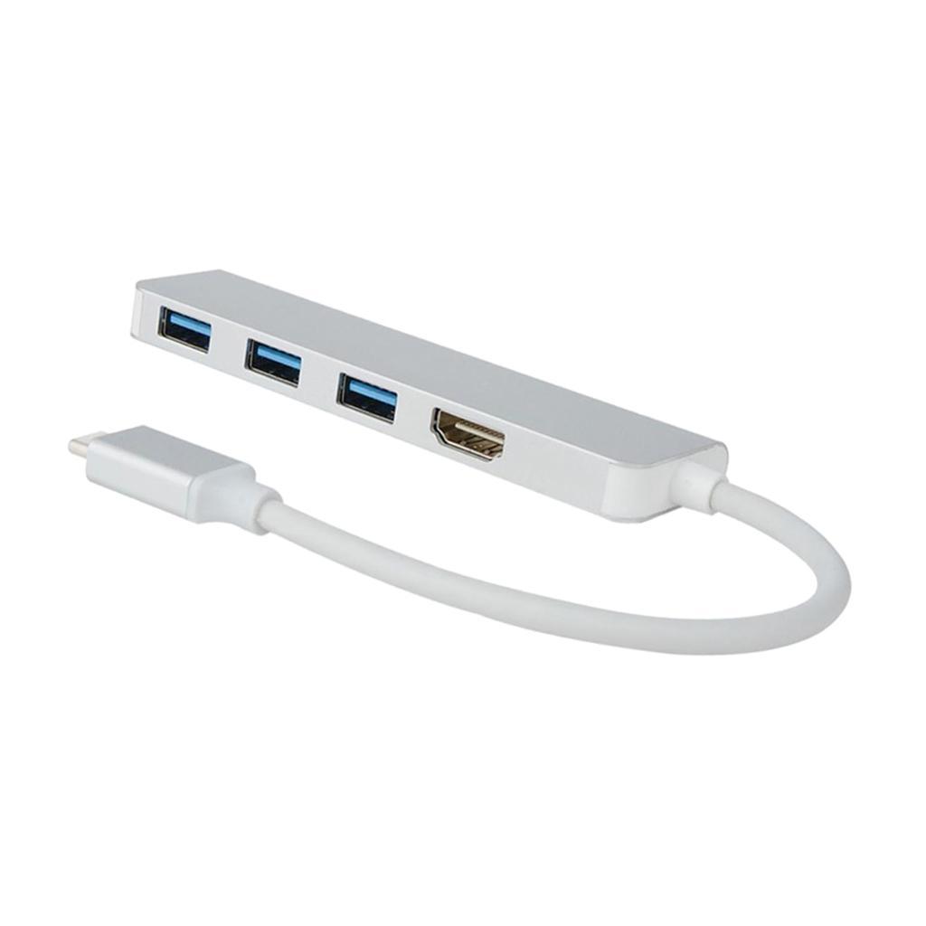 USB C Hub 4-in-1 Type C Hub, USB-C to 4k HDMI & 3 USB 3.0 Ports Adapter