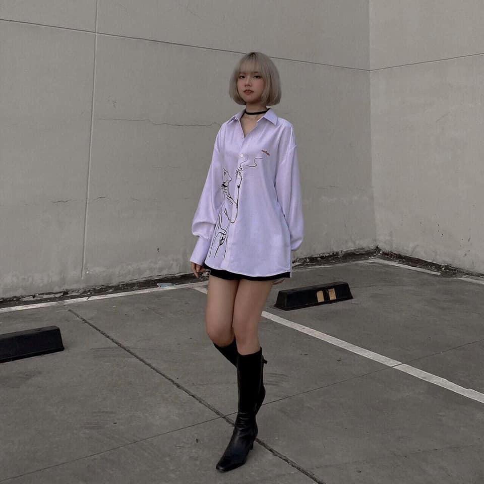 Áo sơ mi Sadboiz Form thụng unisex Nam nữ đều mặc đc nhé