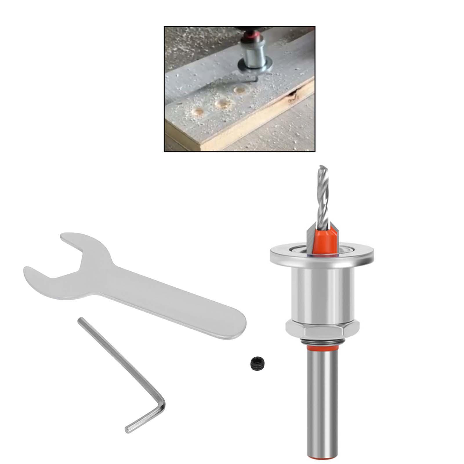 Woodworking Drill Bit Countersink Adjustable Round Steel for Drilling