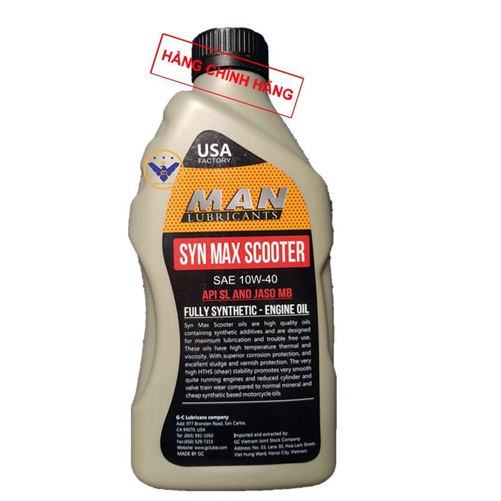 Dầu nhớt xe tay ga cao cấp tổng hợp MAN Syn Max Scooter 10W-40 lon 800ML