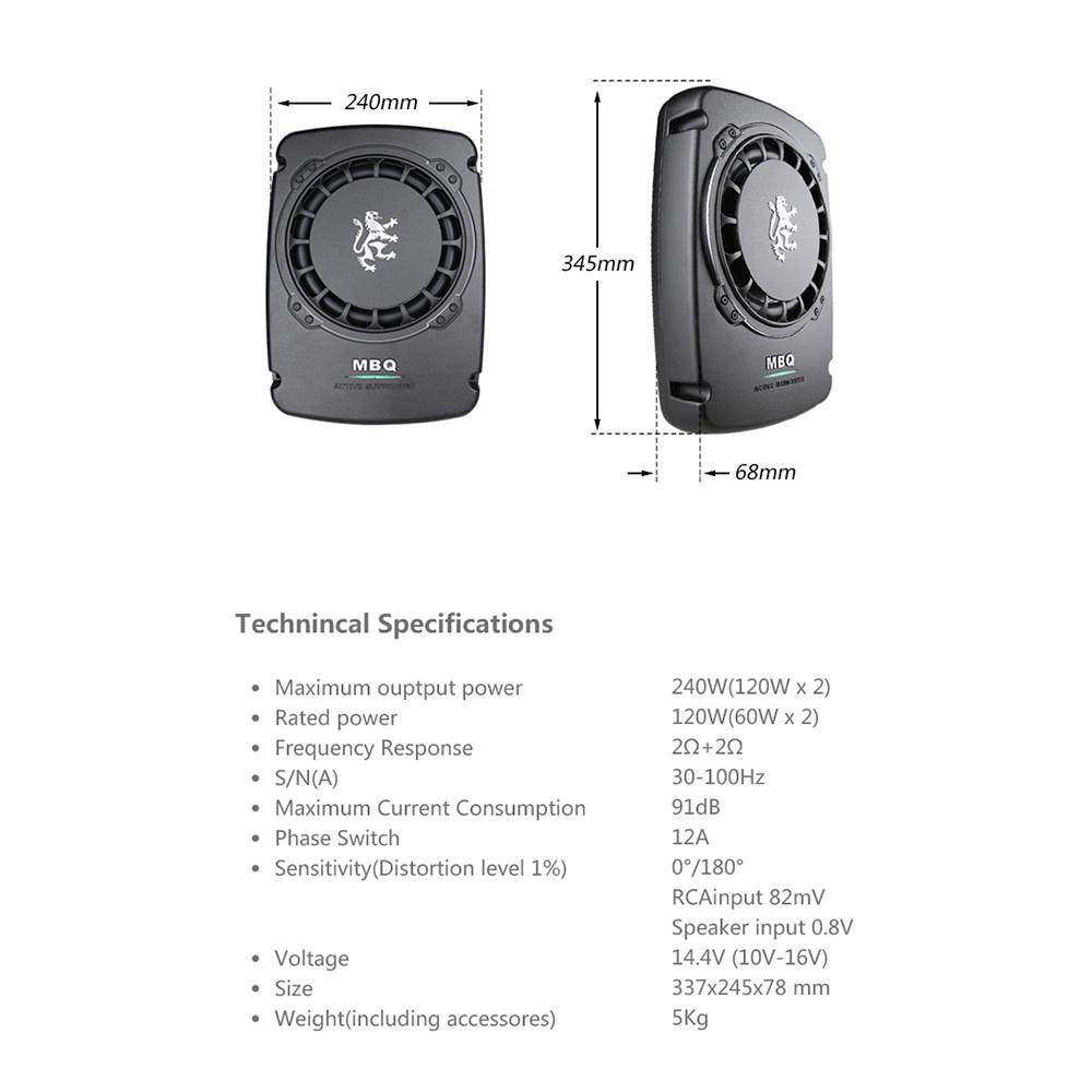 LOA SUB GẦM GHẾ SƯ TỬ MBQ 10RL - Loa Siêu Trầm Bass 10inch Để Gầm Ghế Ô Tô Xe Hơi