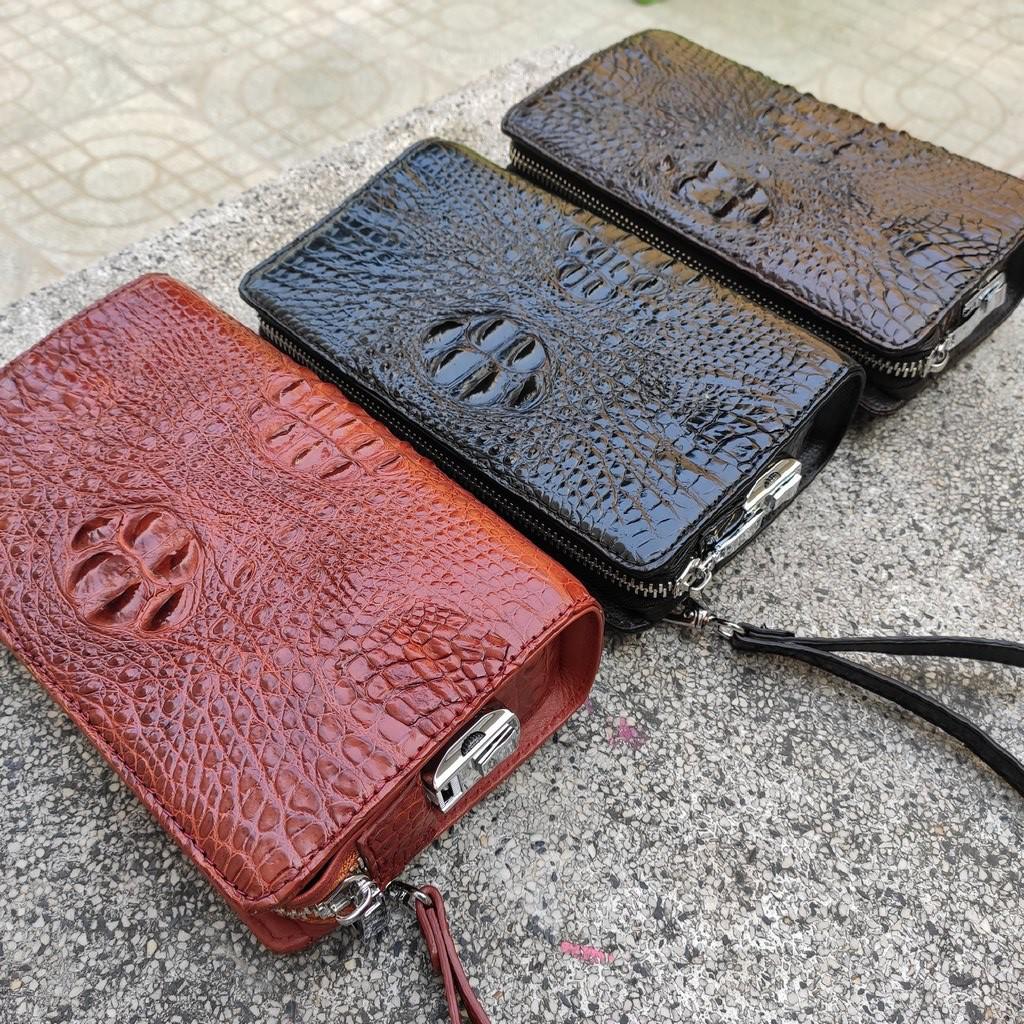 Clutch cầm tay da cá sấu cao cấp cho nam nữ