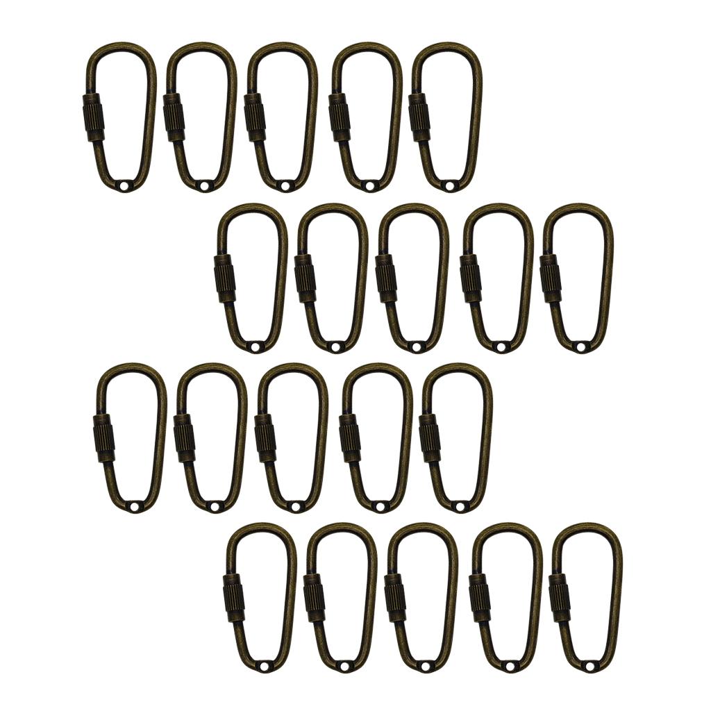10 / 20pcs Mini Steel Carabiner Lock Carabiner Snap Hook Carabiner Clips For Camping, Fishing