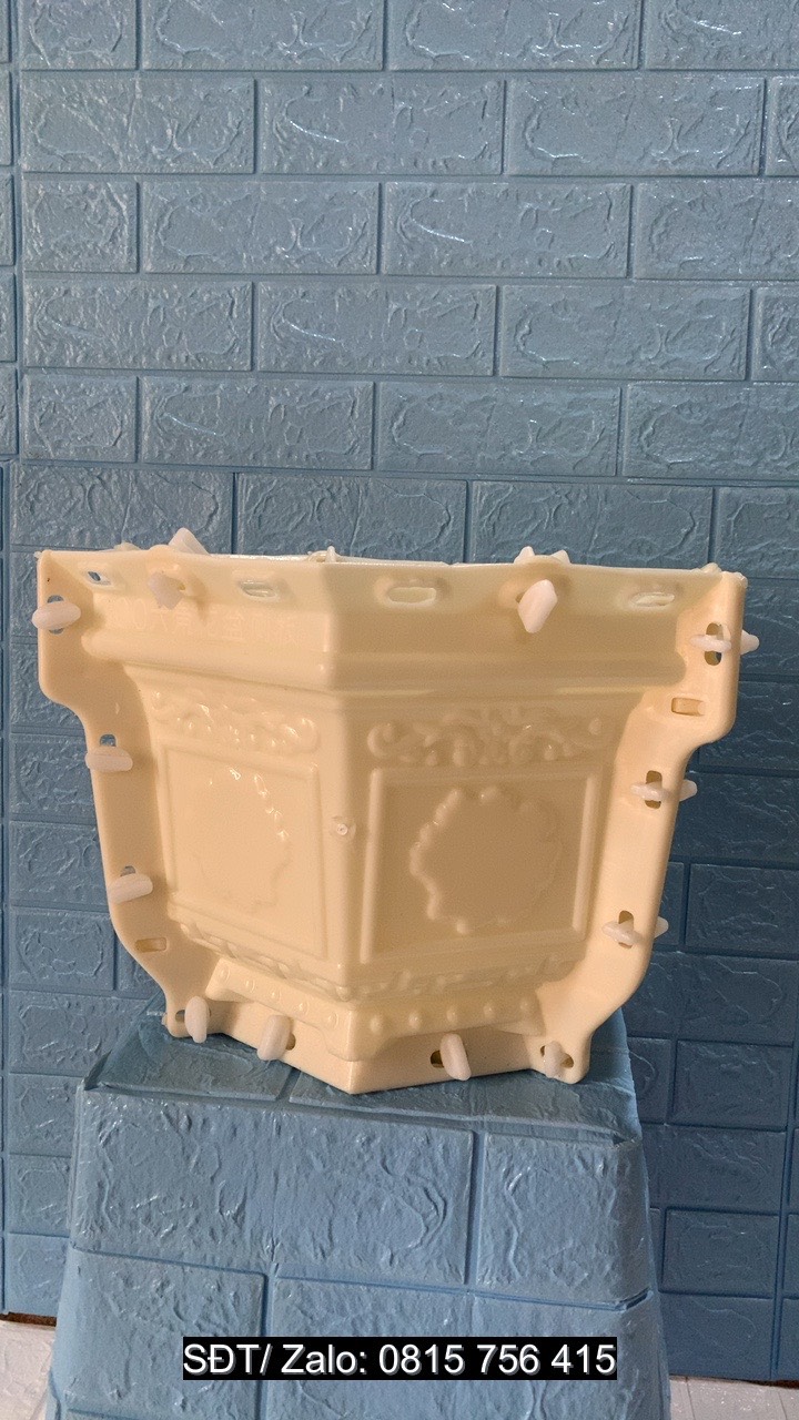 Khuôn chậu lục giác 30cm , khuôn đầy đủ lòng trong, đa dạng hoa văn, dễ dàng thi công