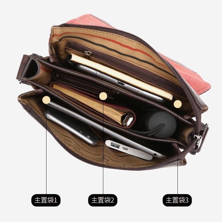 Túi đeo chéo nam da bò T75 BOLINDAISHU ̣27x23x5cm bảo hành 12 tháng D.HSTORE