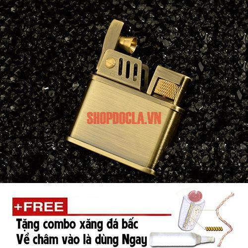 Bật Lửa Xăng Đá Zorro Z540 Đồng nguyên chất Tặng combo ̆ đá bấc , bat lua zorro
