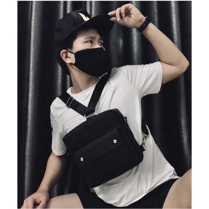 Túi Đeo Chéo học sinh kết hợp Balo UNISEX vải Dù Self-Design Four tặng bọc căn cước