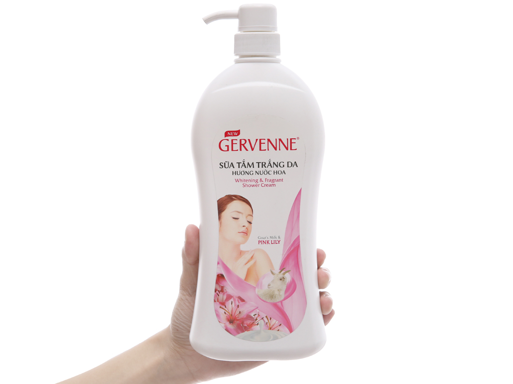 Gervenne Sữa tắm trắng da hương nước hoa Goas't Milk &amp; Pink Lily 450ml