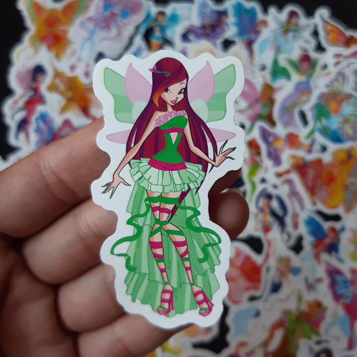 Bộ Sticker dán cao cấp chủ đề WINX CÔNG CHÚA PHÉP THUẬT - Dùng dán Xe, dán mũ bảo hiểm, dán Laptop...