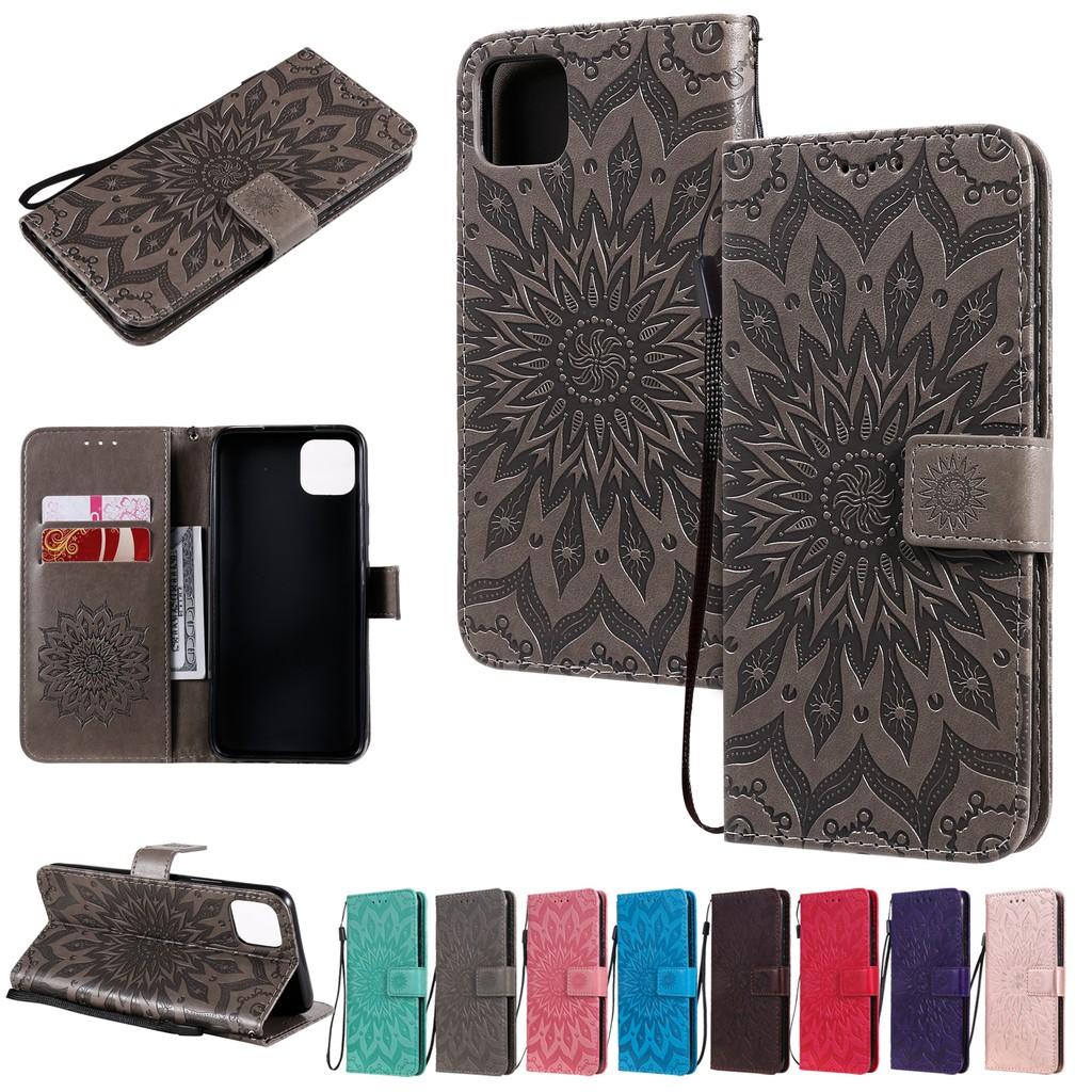 Bao da điện thoại bằng da PU mềm nắp lật có ngăn đựng thẻ cho OPPO A15 F17 Pro Realme 5 6i C3