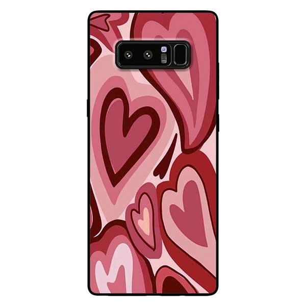 Ốp lưng dành cho Samsung Galaxy Note 8 / Note 9 / Note 10 / Note 10 Plus - Tim Viền Đỏ