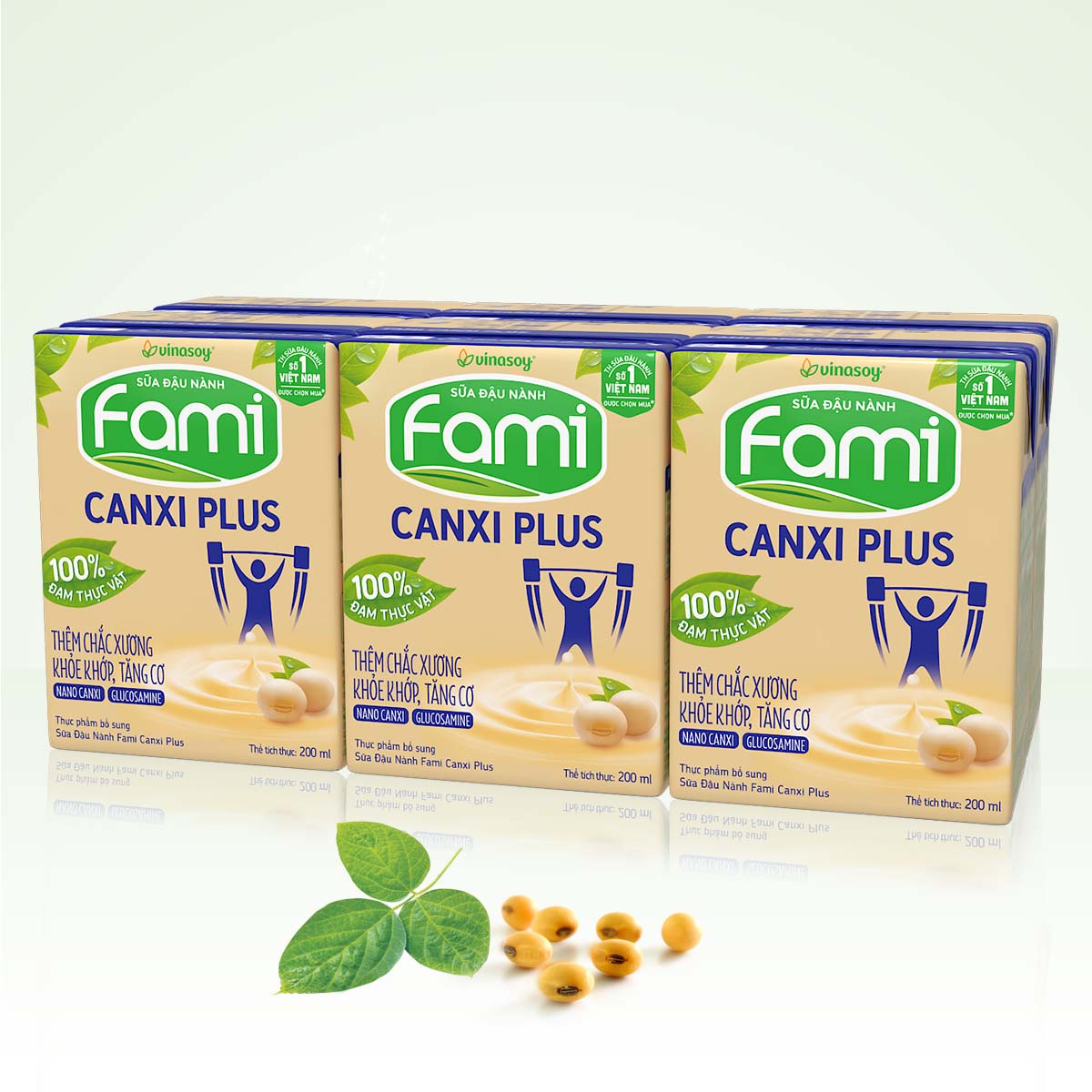 Thùng sữa đậu nành Fami Canxi Plus  hộp (200ml x 36 hộp)
