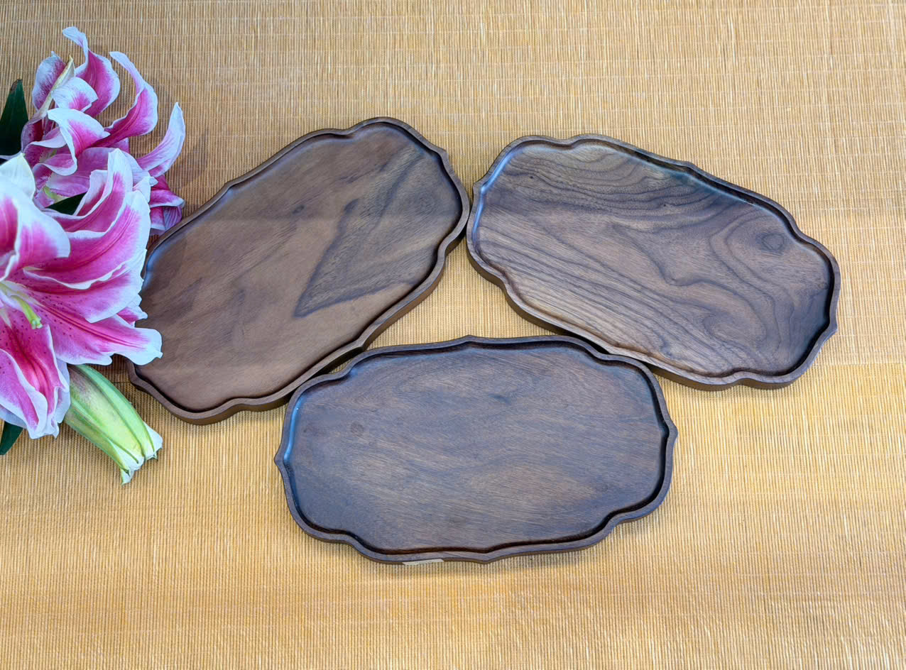 KHAY TRÀ GỖ ÓC CHÓ - KÍCH THƯỚC 27X15CM - ĐỘ BỀN CAO - KHAY TRÀ NHỎ TIỆN LỢI - WOOD TEA TRAY