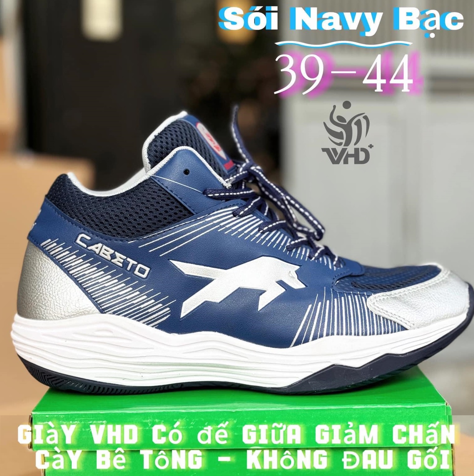 Giày đánh bóng chuyền, bóng rổ VHD siêu nhẹ, siêu bền - Hàng công ty