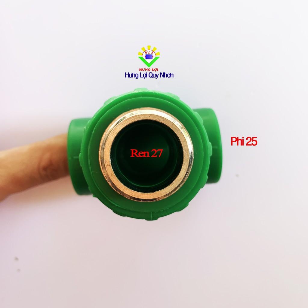 Tê ren ngoài ống nước nóng PPR phi 25-32 - phụ kiện ống nước nóng, lạnh