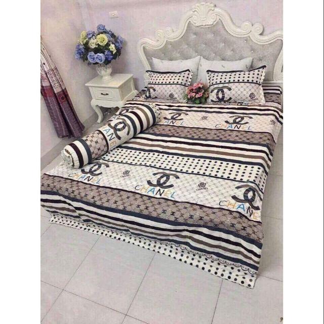Trọn bộ 5 món chăn ga cotton chần gòn