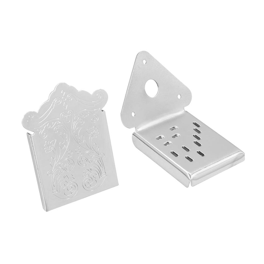 DIY Metal Bridge Tailpiece Engraving Flower Pattern for Mandolin Parts