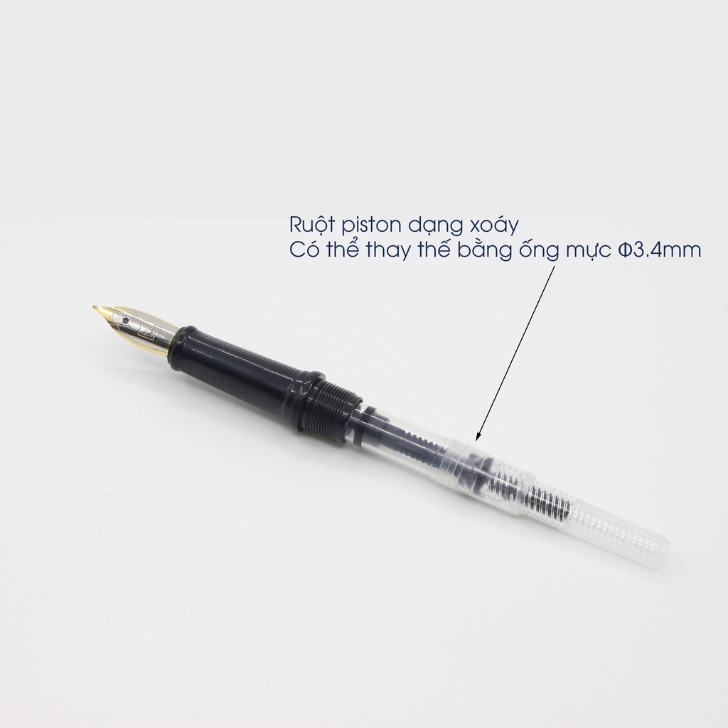 Bút máy Hồng Hà nét hoa 2256 - Ngòi 0.5mm, sử dụng ống mực 3.4mm