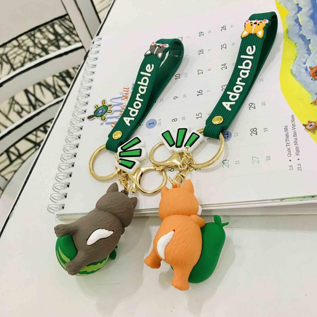 Móc khóa Chó ôm Bơ, Dưa hấu