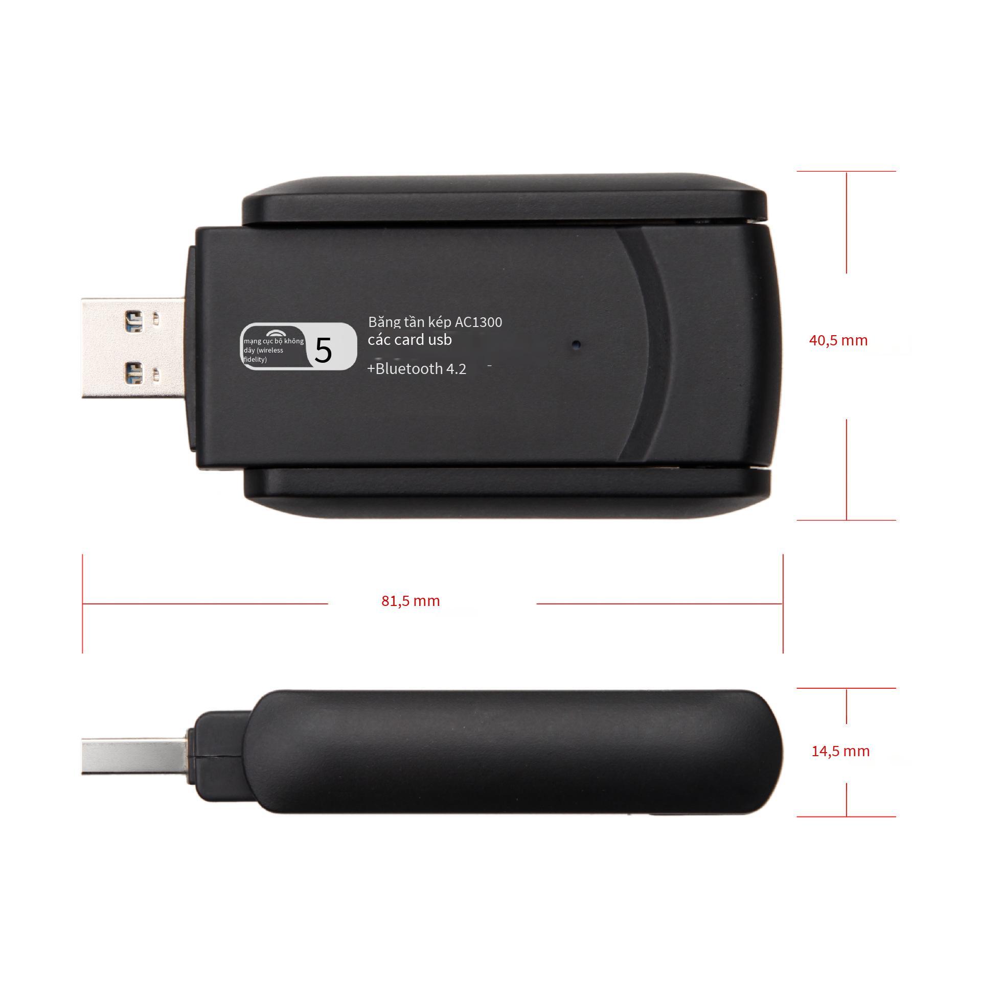 Phong cách mới nhất 1300M tần số kép card mạng không dây Bluetooth WIFI card mạng không dây hai trong một máy tính để bàn card mạng không dây