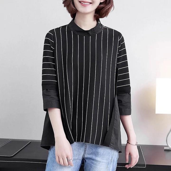 TK348-ÁO SỌC TAY LỠ BIGSIZE S-6XL