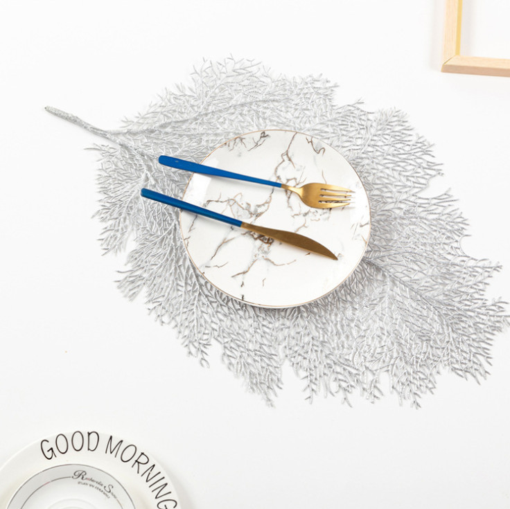Lót bàn ăn Set 2pcs Placemat Vinyl Leaves