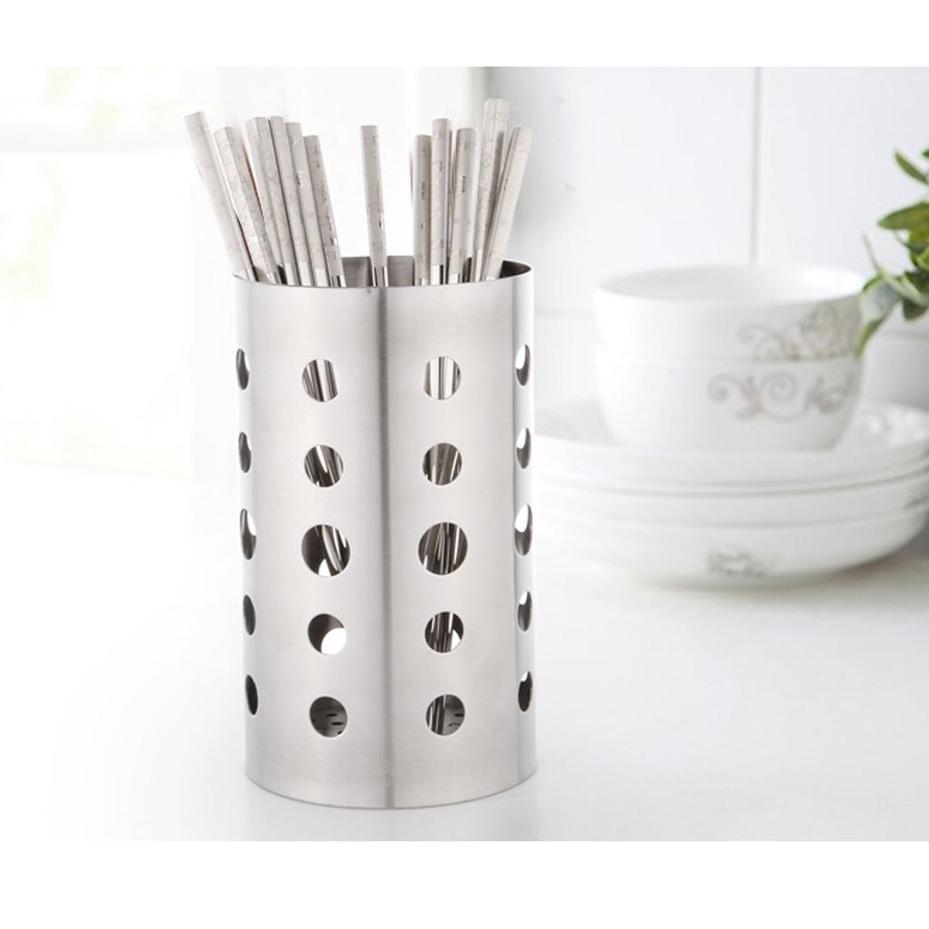 Kitchen Chopsticks Holder Spoon Fork Box Tableware Home Organizer Silver