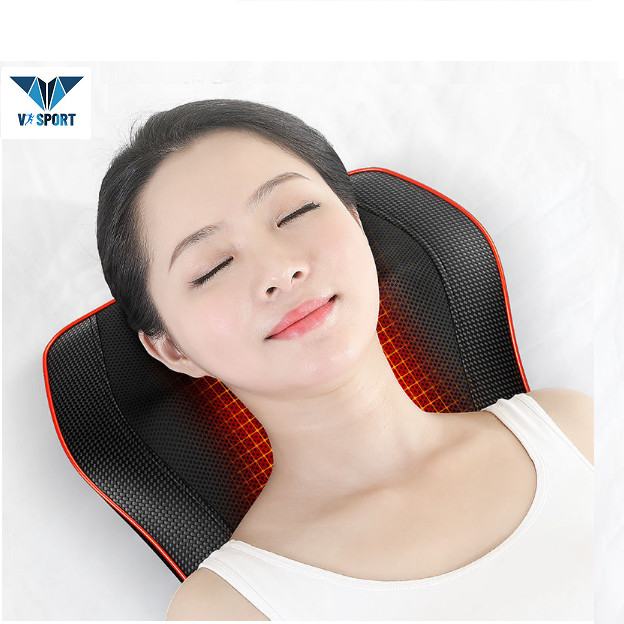 Gối Massage Đa Năng Hồng Ngoại SK001.1 - Máy Mát xa Toàn Thân Nhiệt Hồng Ngoại - Chuyên Sâu Cho Cổ, Vai Gáy, Lưng Dưới, Đùi, Chân - Sử Dụng Tại Nhà, Văn Phòng, Trên Ô Tô (Kèm Adepter)