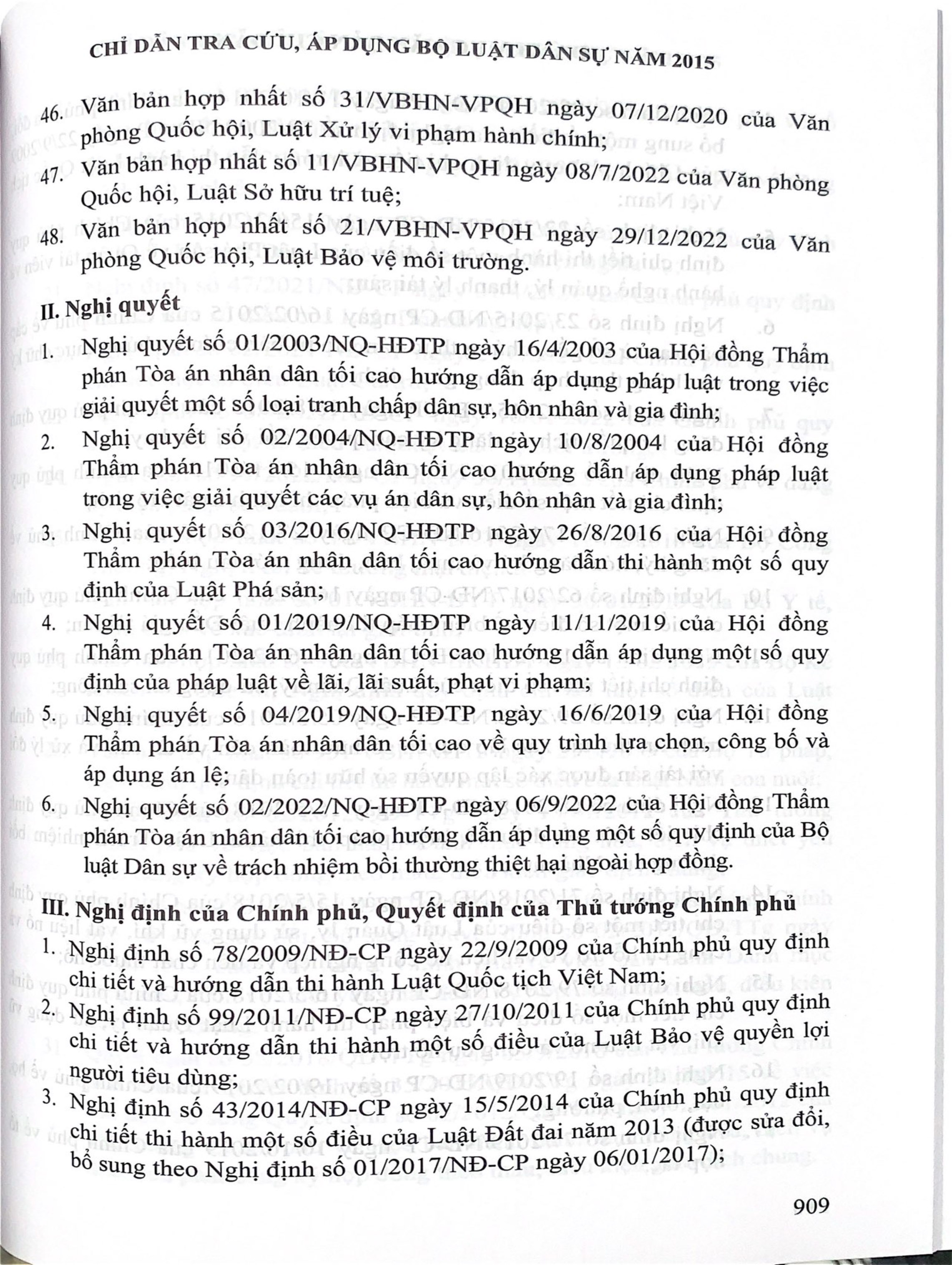 Chỉ dẫn tra cứu áp dụng Bộ luật Dân sự năm 2015 (Tái bản lần thứ nhất có sửa đổi bổ sung)