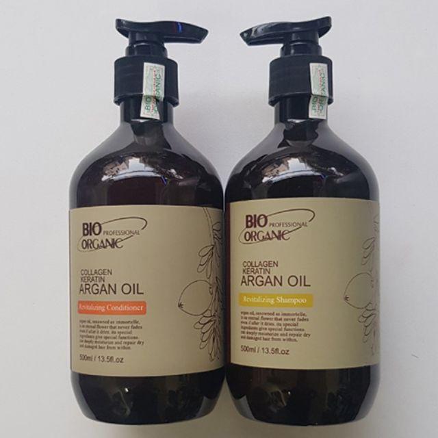 CẶP DẦU GỘI XẢ BIO ORGANIC COLLAGEN KERATIN ARGAN OIL PHỤC HỒI, NGĂN NGỪA RỤNG TÓC 800ML