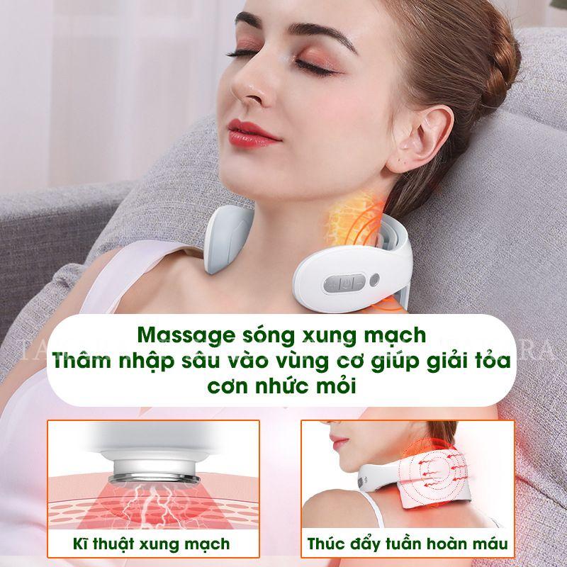 Máy Massage Cổ Vai Gáy, Mát Xa Xung Điện Cùng 5 Đầu Rung Takara Trị Liệu Nhức Mỏi JT88 BH 12 Tháng