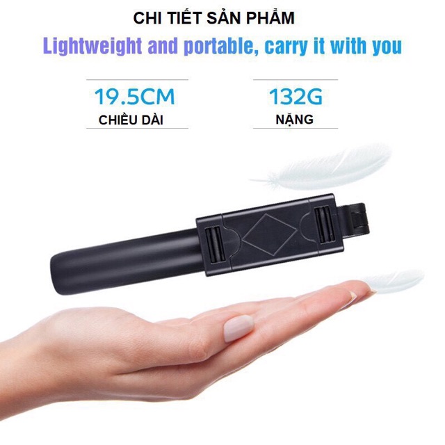 Hình ảnh Gậy chụp hình tự sướng K07 kèm nút bluetooth điểu khiển từ xa - hàng chính hãng