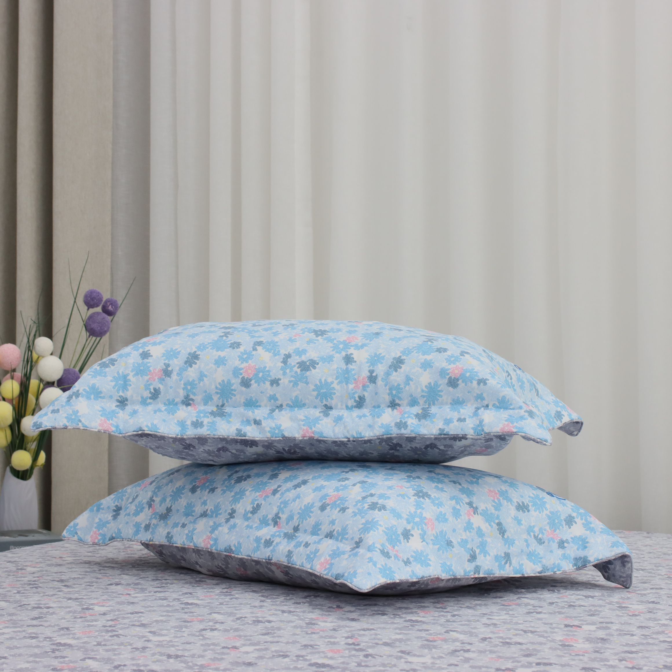 Vỏ Gối Nằm Chần Bông K-bedding By Everon Chất Vải Microtencel Hàn Quốc 45x65cm