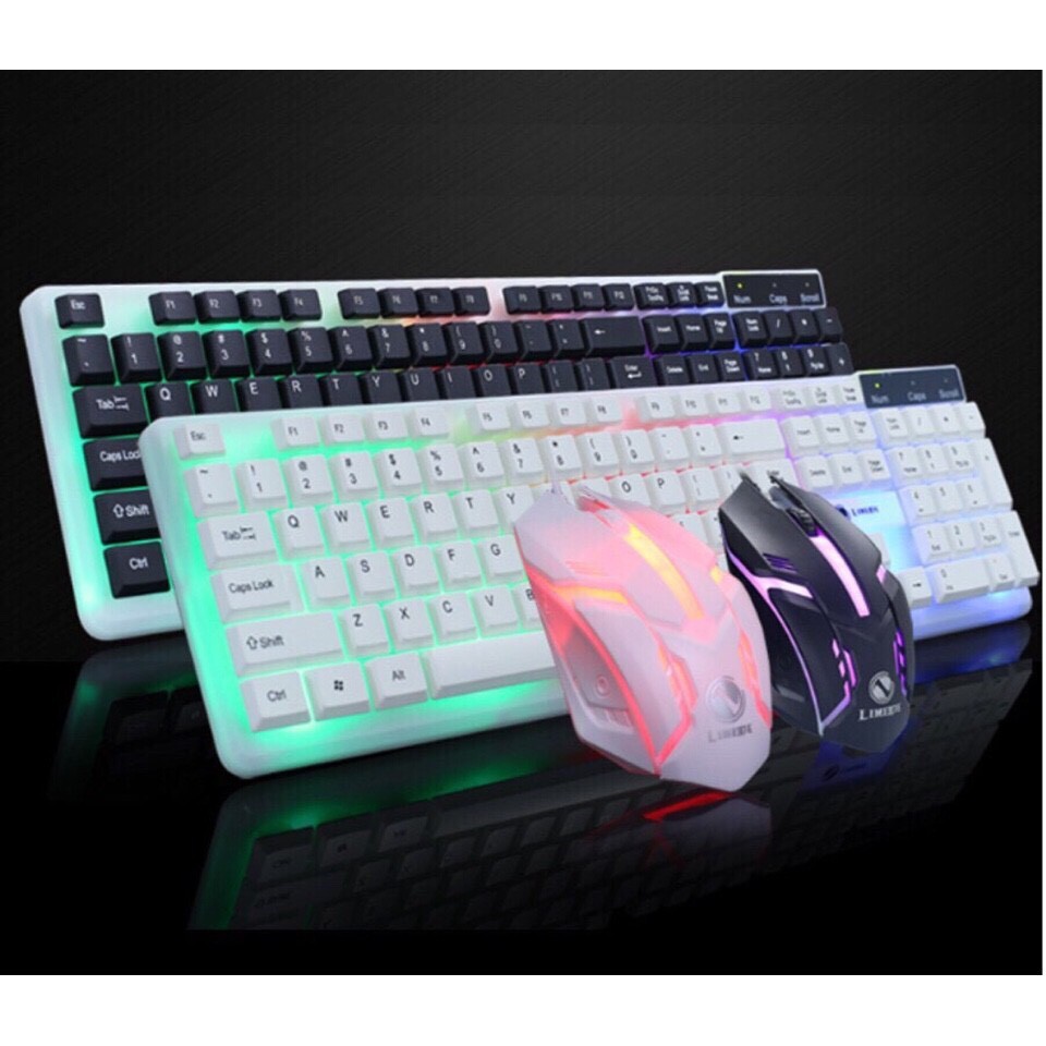 Bộ bàn phím gaming GTX300 phím giả cơ led siêu đẹp chuyên chơi game, văn phòng cho máy tính laptop, 10 triệu click - k1316