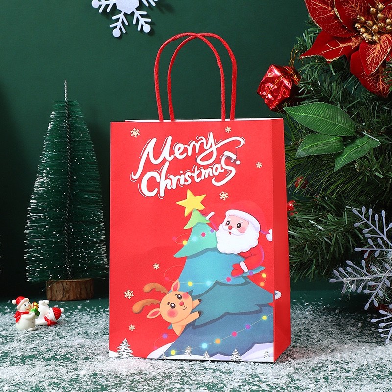 Túi Quà Giáng Sinh Túi Giấy Giáng Sinh Túi Đựng Mùa Giáng Sinh ( 20cm x 11cm x Cao: 27cm)